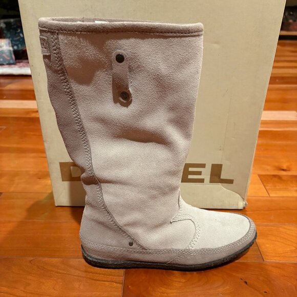 Diesel Bootfull Leather Fringe Faux Fur Lined Boot Women's 6.5 - Picture 6 of 9